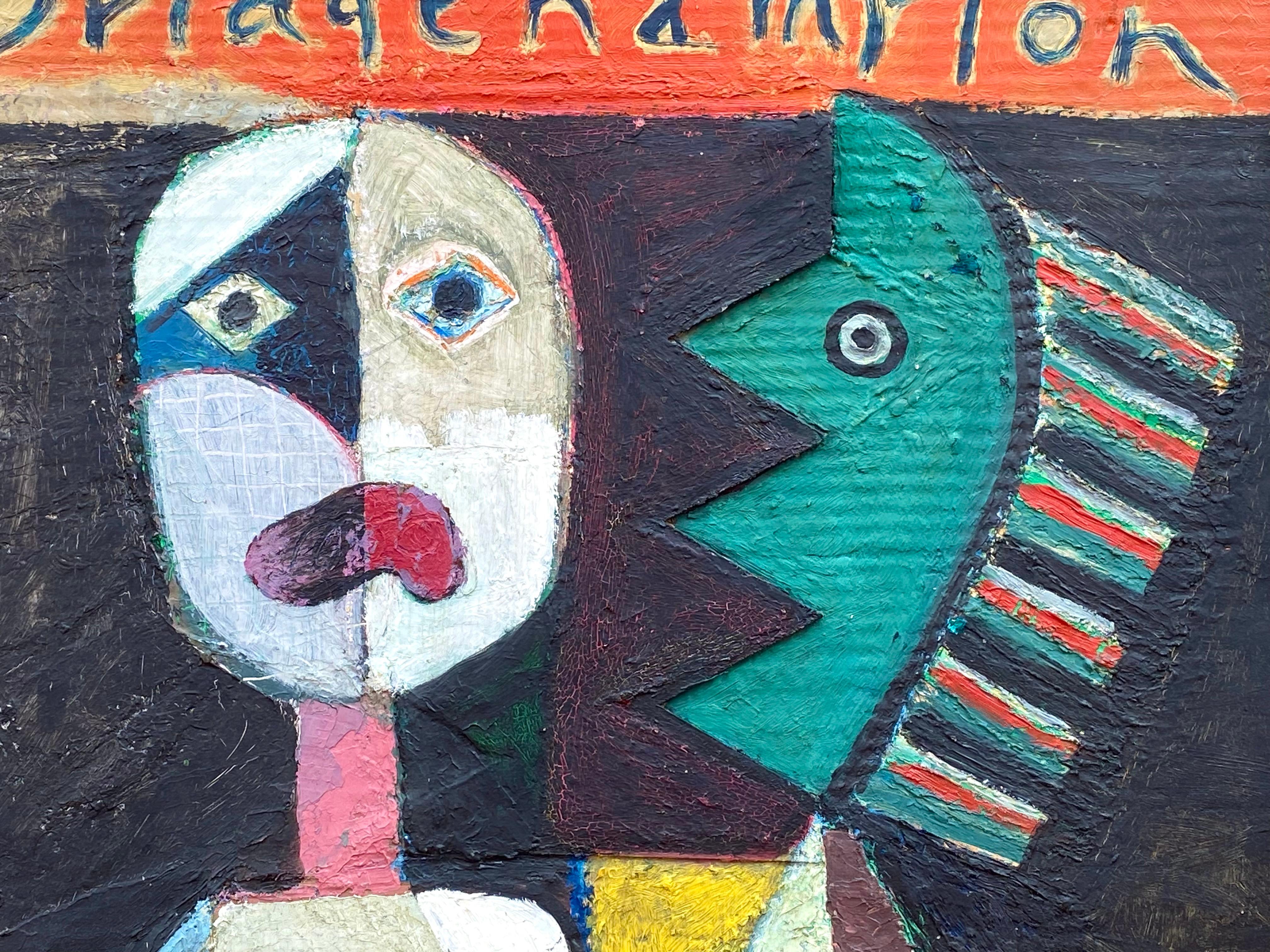 Originale dipinto post-moderno in acrilico su cartoncino stratificato del noto artista  L'artista di Hampton, Rocco Liccardi.  Firmato 