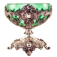 Rocco Pedestal Bowl with Green Liner