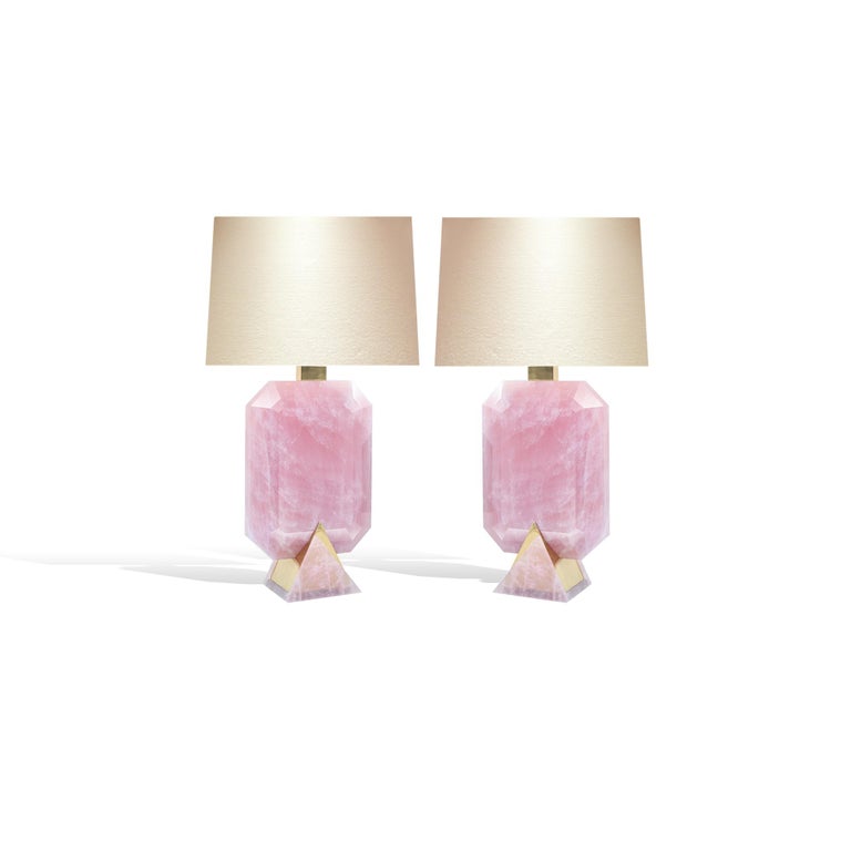 Contemporary Rocco Rock Crystal Lamps by Phoenix For Sale