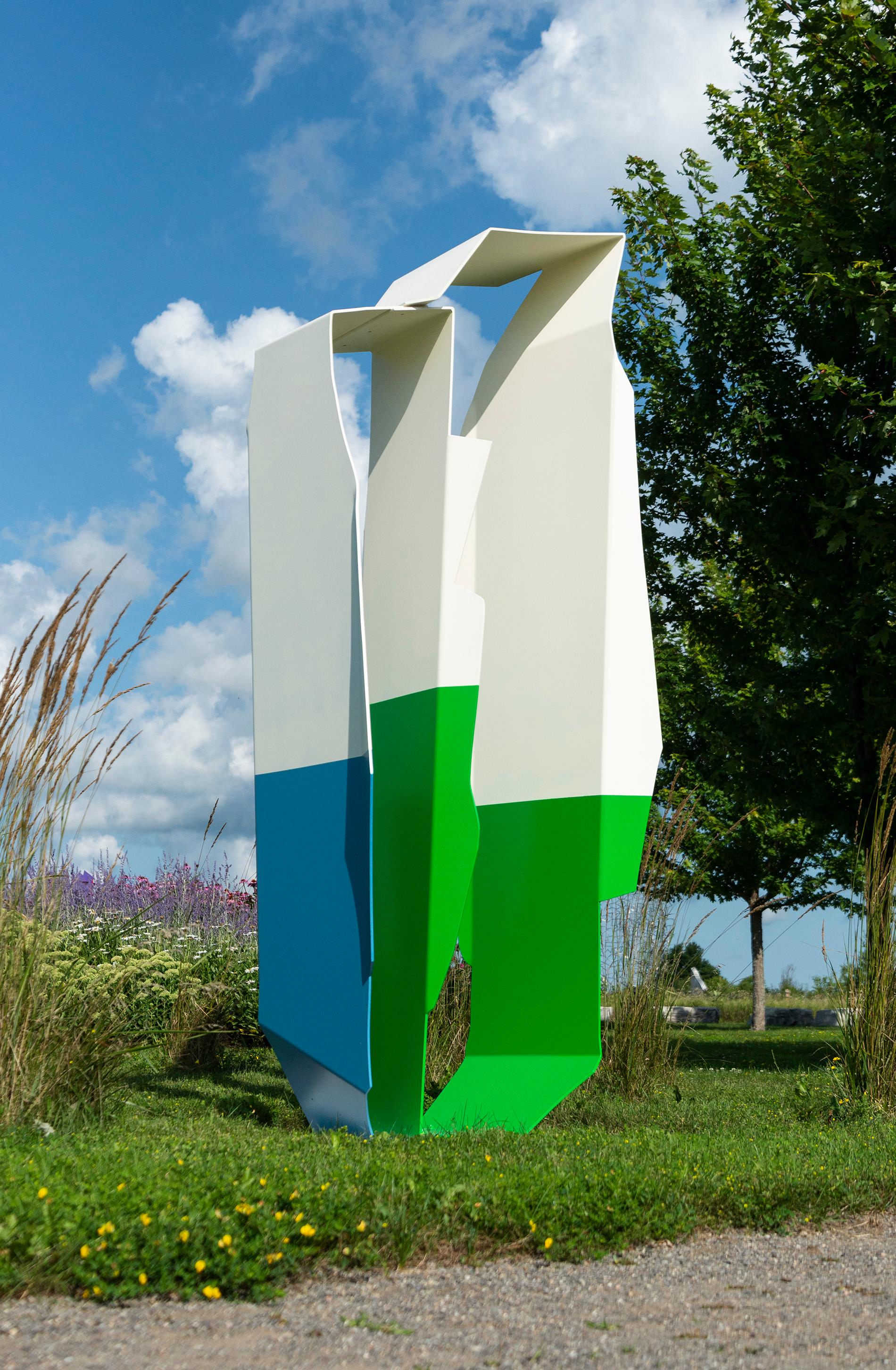 Parallax-Serie – Occluder – große, minimalistische, pulverbeschichtete Stahlskulptur (Zeitgenössisch), Sculpture, von Rocco Turino
