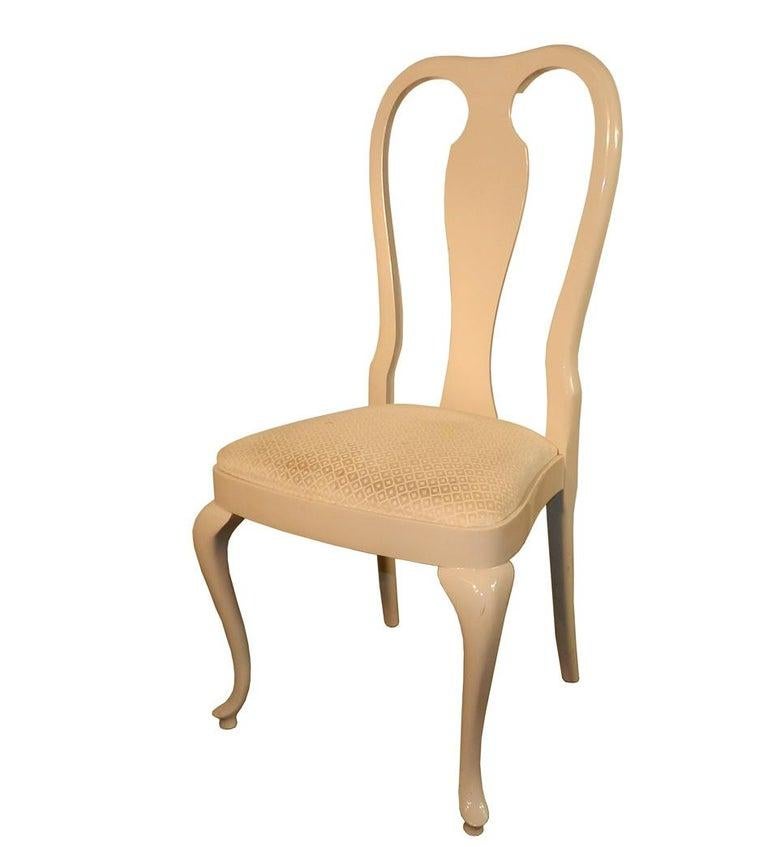 Mid-Century Modern Rocco Turzi Decoration, Quatre chaises de style Queen Anne en Wood Wood laqué circa 1970 en vente