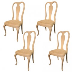 Rocco Turzi Decoration, Four Queen Ann Style Chairs in Lacquered Wood circa 1970