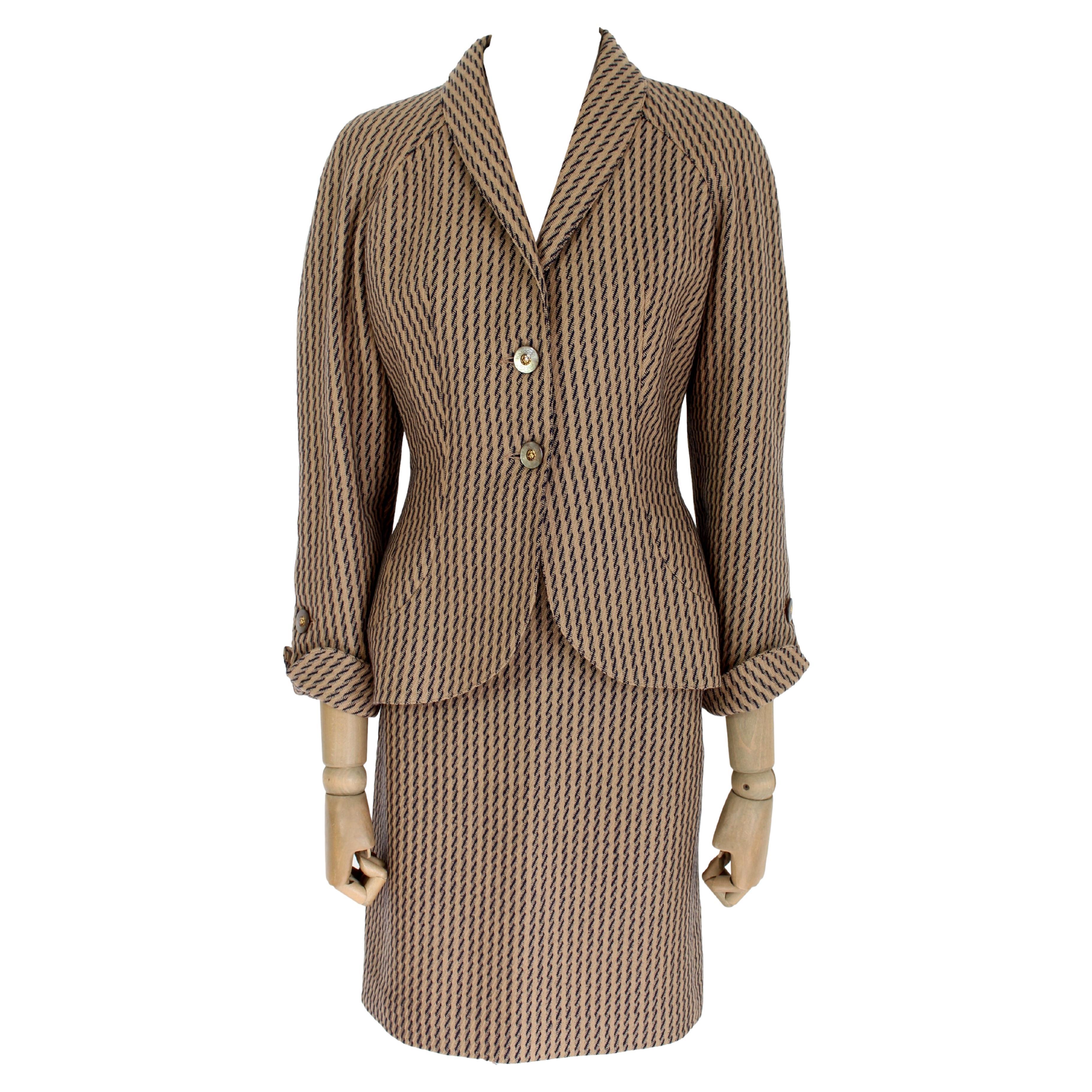 Roccobarocco Beige Suit Skirt