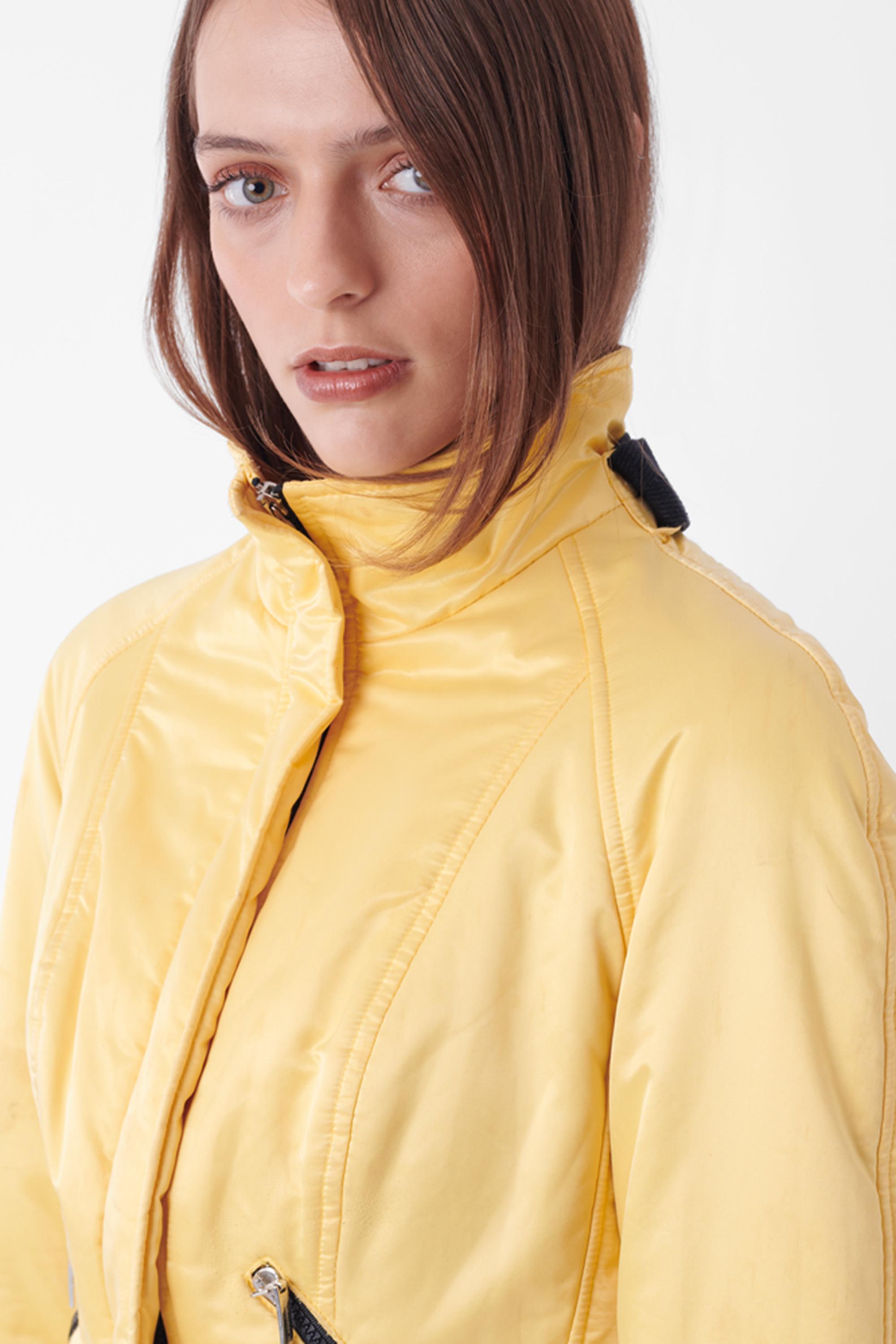 Beige Roccobarocco S/S 2000 Padded Yellow Jacket For Sale
