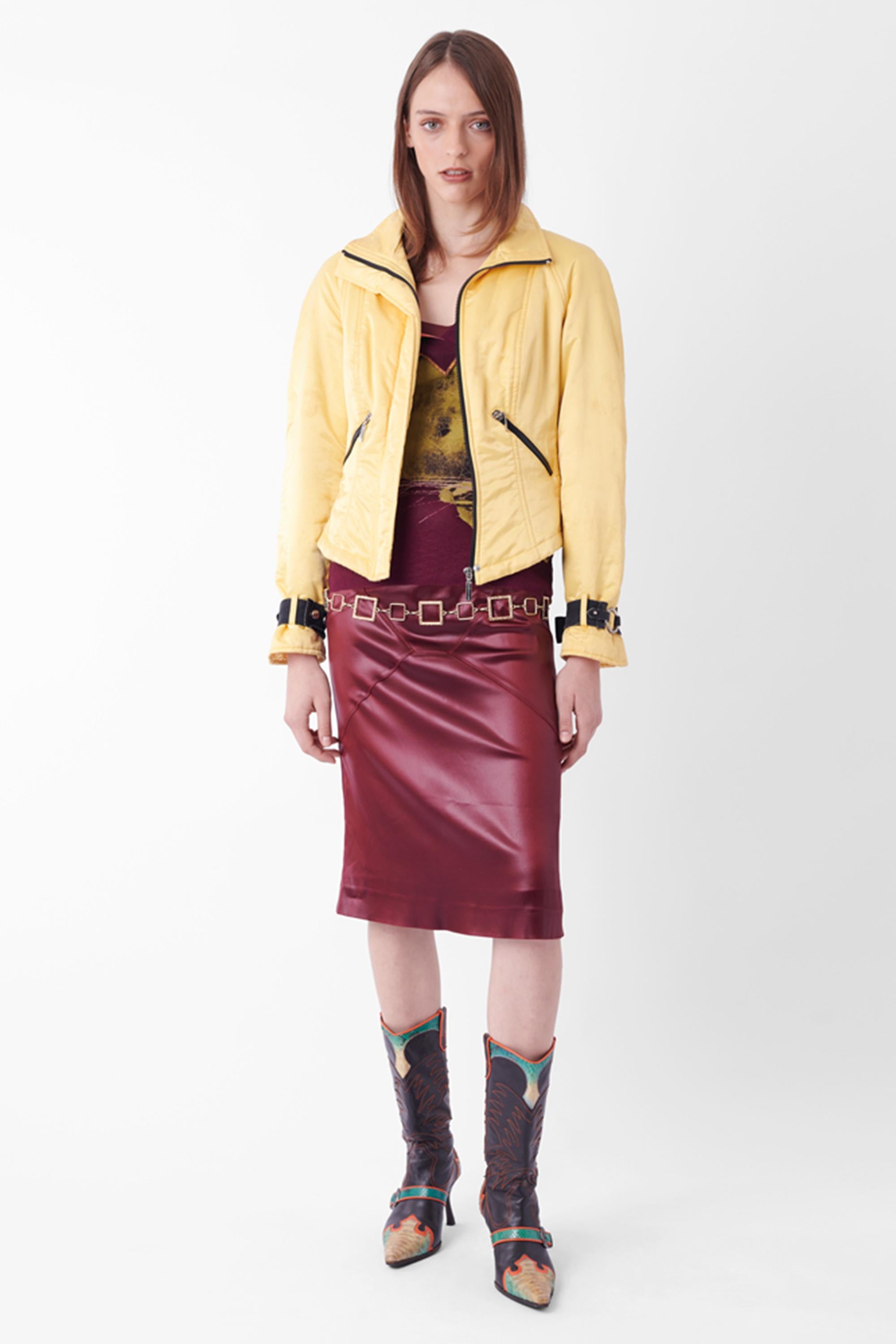 Women's Roccobarocco S/S 2000 Padded Yellow Jacket For Sale
