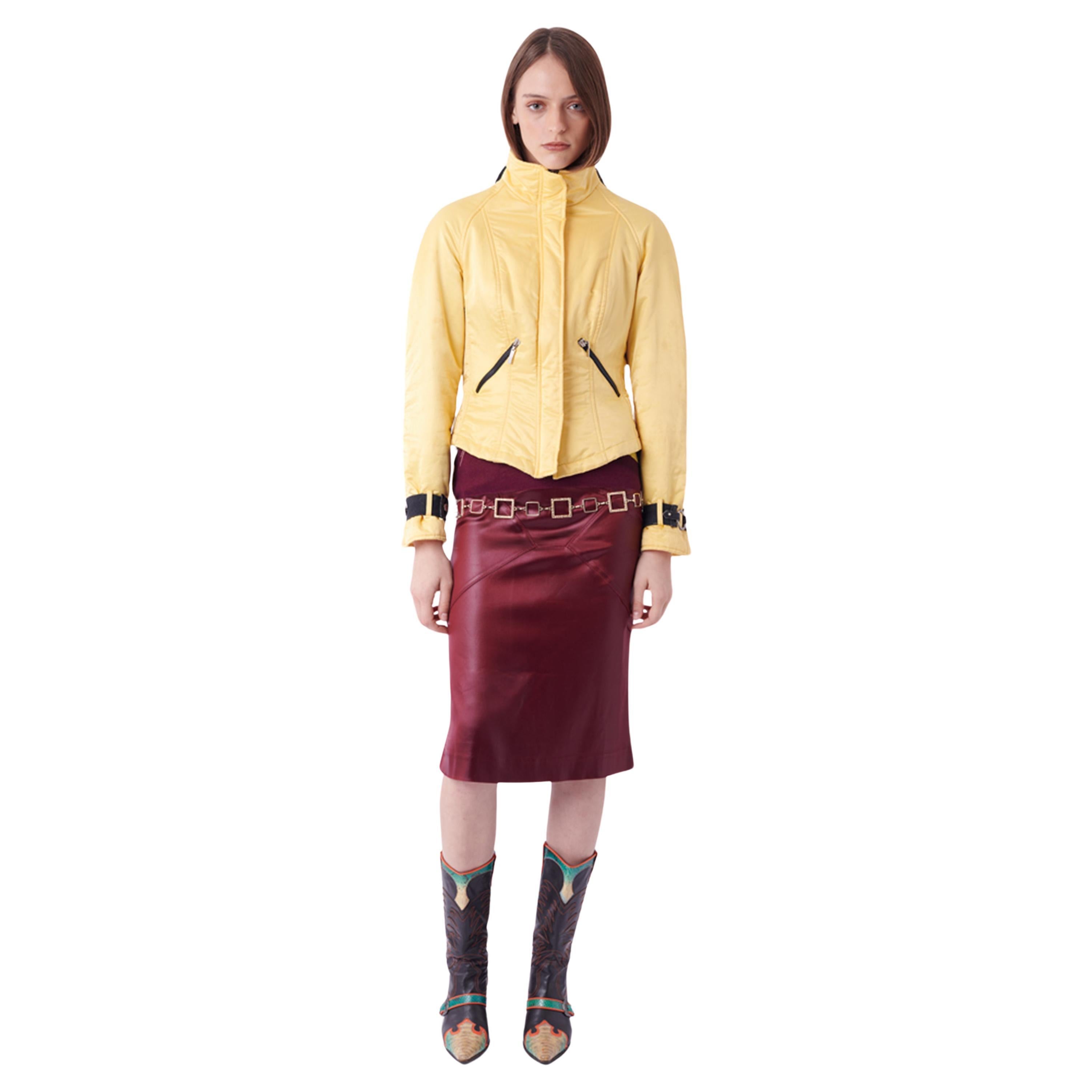 Roccobarocco S/S 2000 Padded Yellow Jacket For Sale