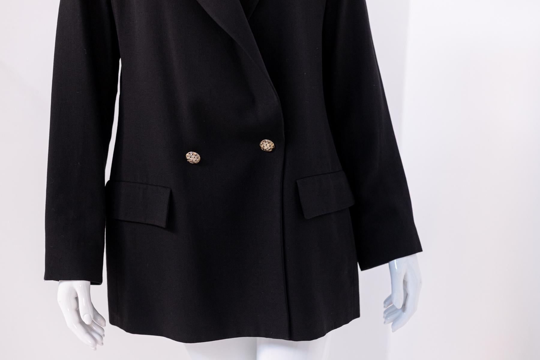 RoccoBarocco Vintage Elegante Blazer Negro en venta 1