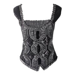 Roccobarocco Womens Hand Embroidered Sequin Bodice Party Top - NWT