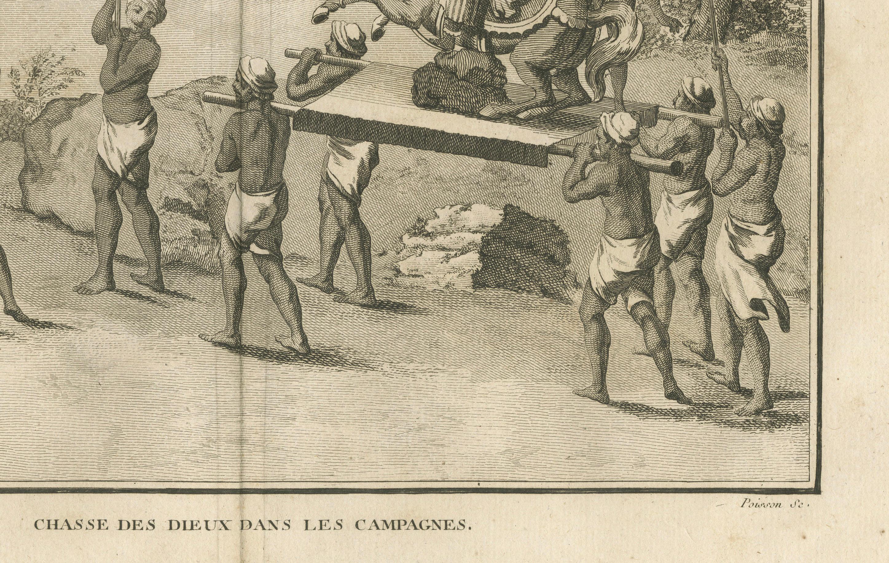 rocesión de Deidades por el Campo - Grabado según Sonnerat, 1806 Francés en venta