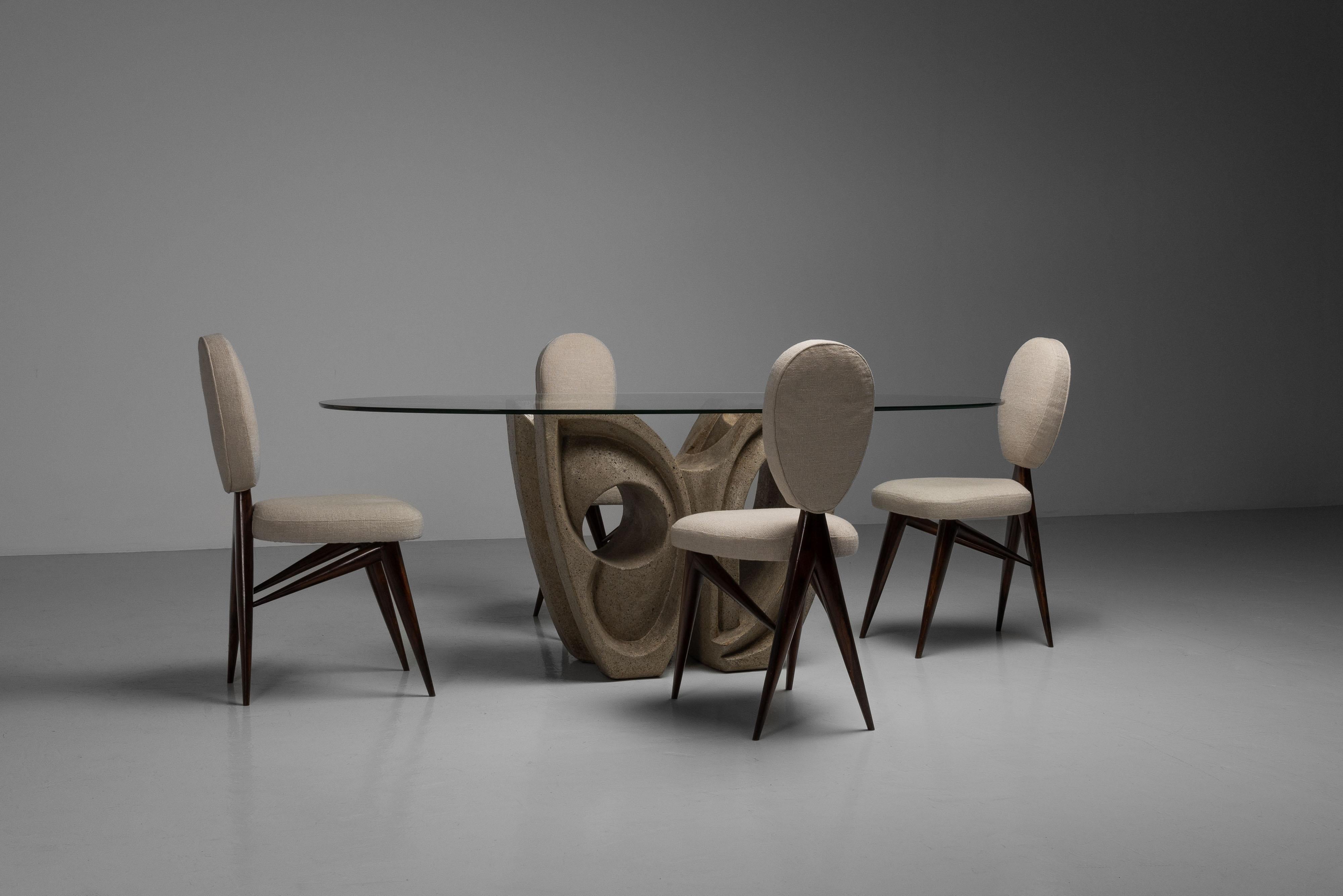 Table de salle à manger sculpturale de Rocha Vivas Argentina 1960 en vente 9