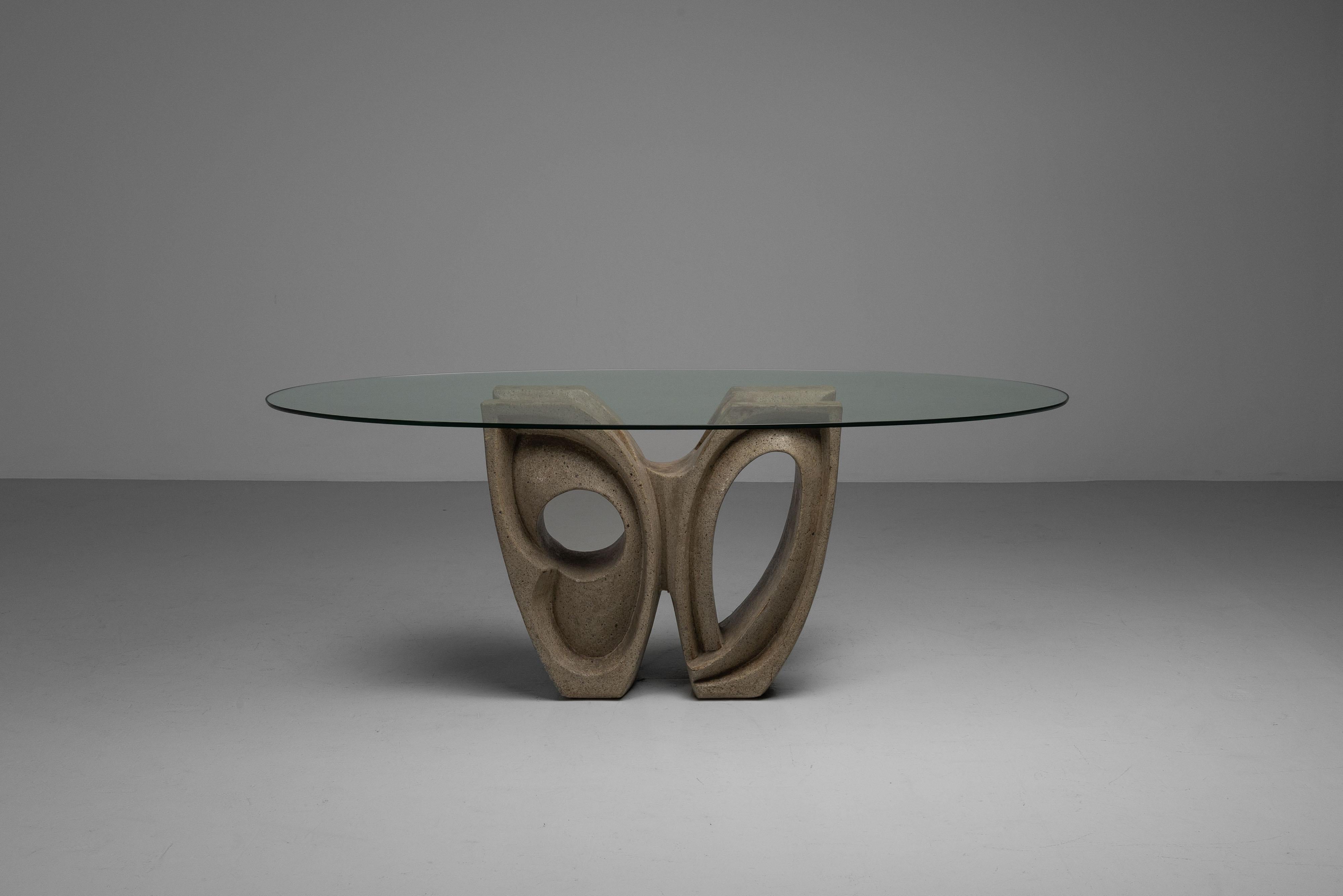 Peint à la main Table de salle à manger sculpturale de Rocha Vivas Argentina 1960 en vente