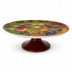Rochard Limoges Fruit Dessert Service & Porcelain Cake Stand Set