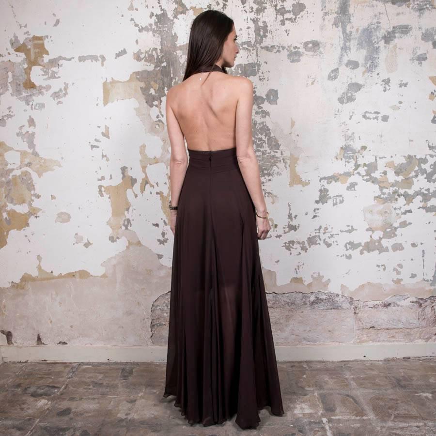 ROCHAS Backless Brown Dress For Sale 1