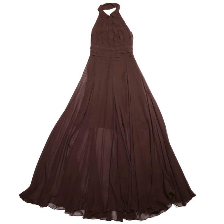 princess polly baby blue dress ROCHAS Backless Brown Dress For Sale at 1stDibs