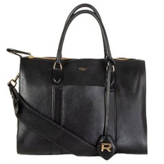 ROCHAS black leather Duffle Satchel Tote Shoulder Bag