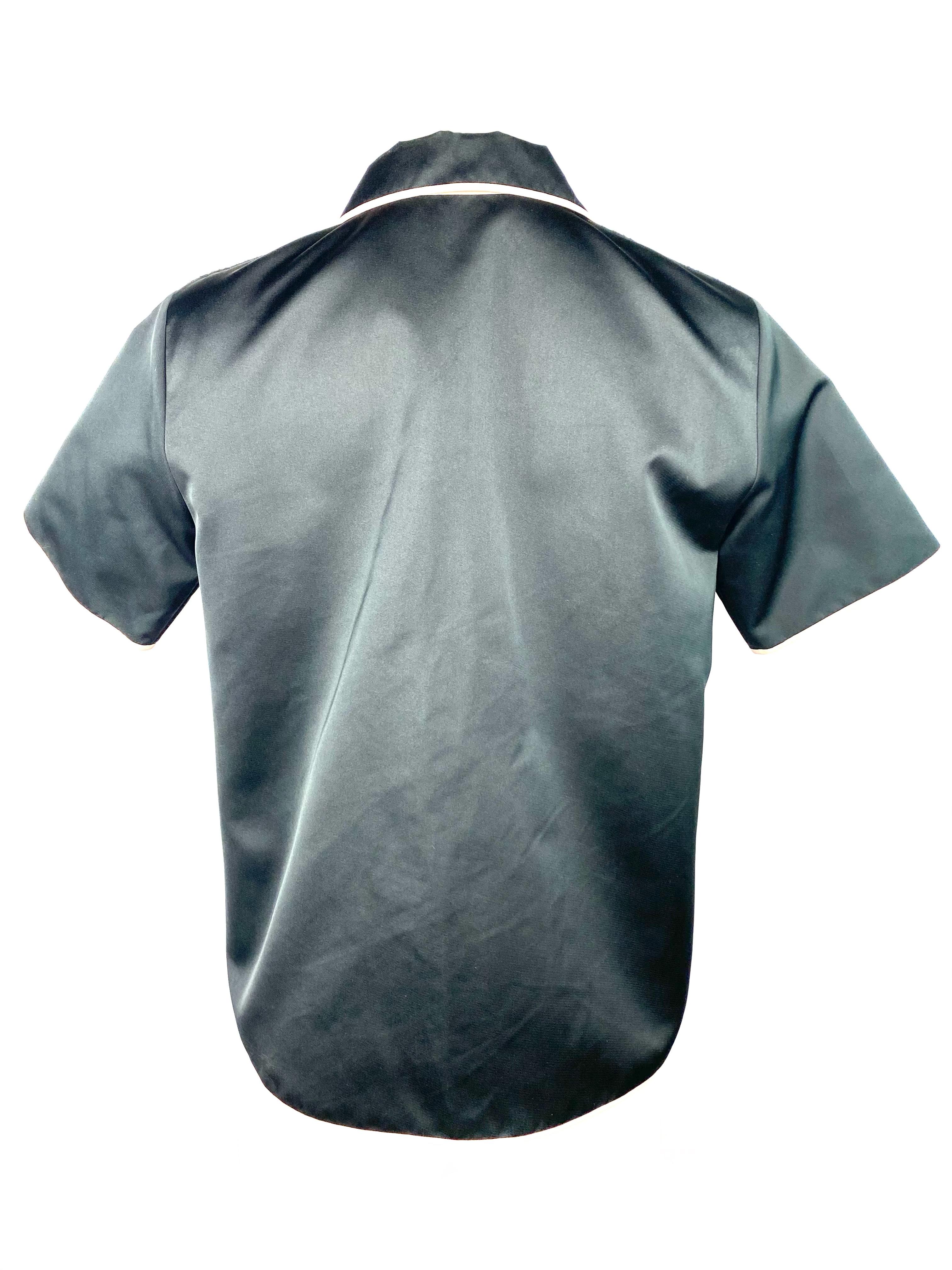 Rochas Negro Blusa Manga Corta Blusa Abotonada, Talla 42 en venta 1