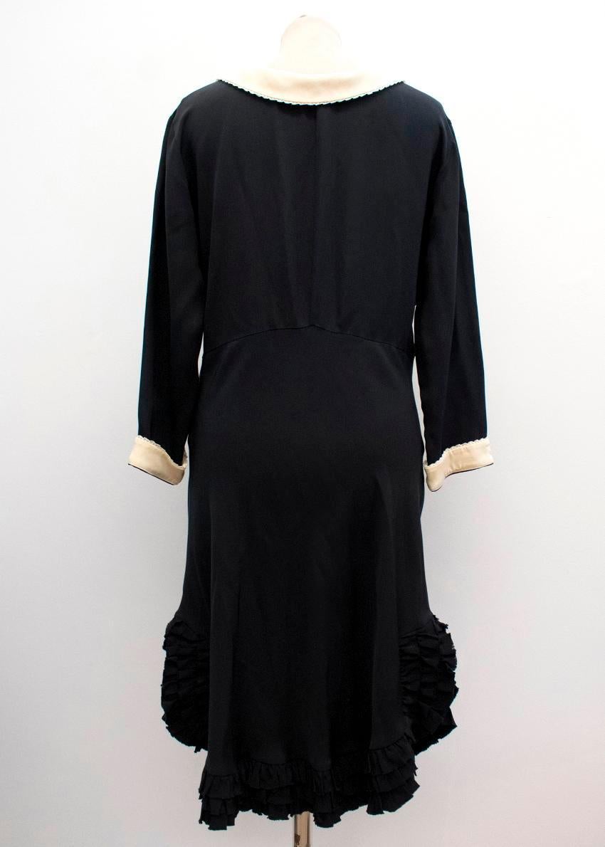 Rochas Black Silk Dress US 10 In Good Condition In London, GB