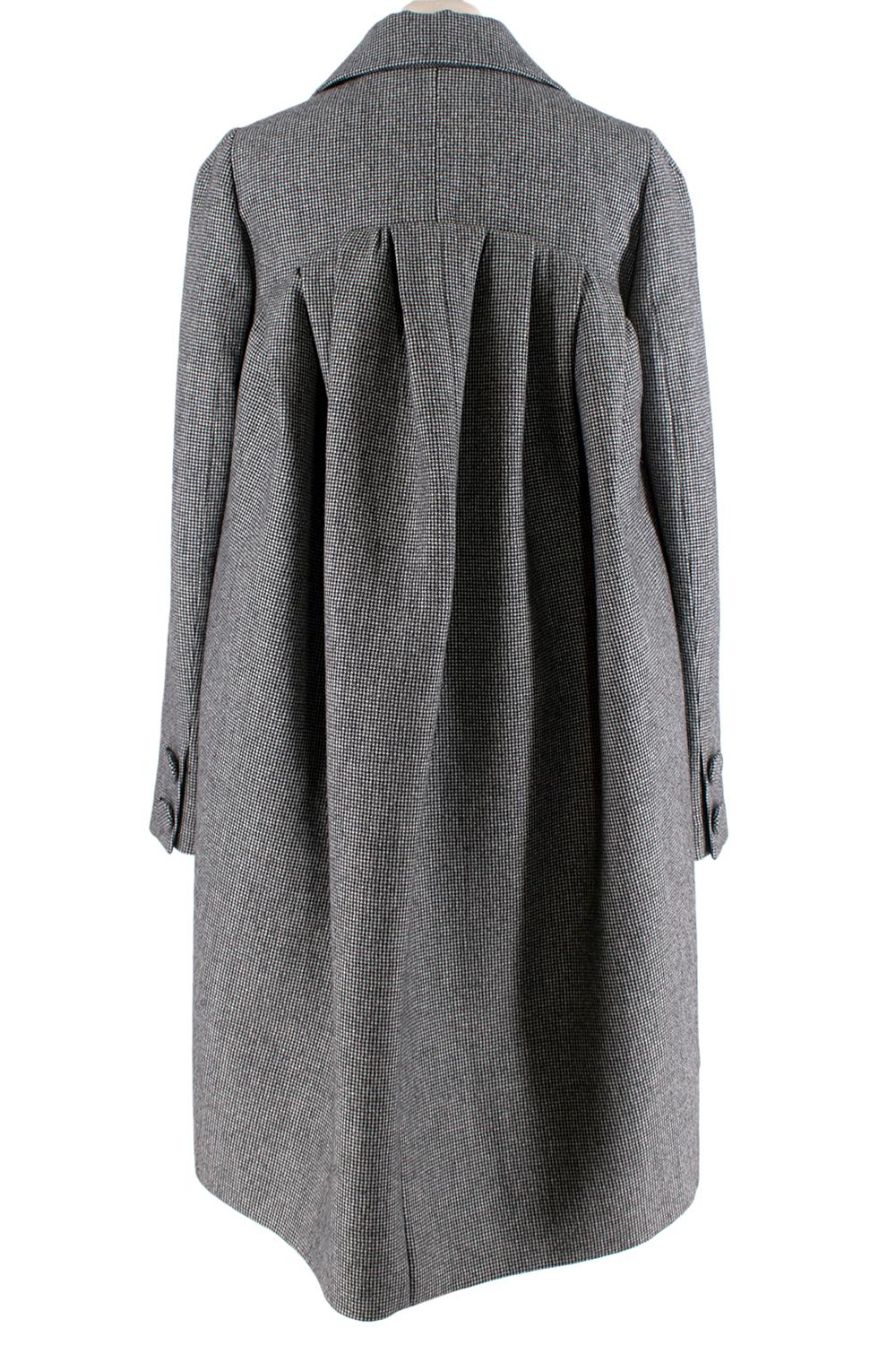 Grigio Cappotto in lana micro pied-de-poule bianco e nero di Rochas - US 8 in vendita