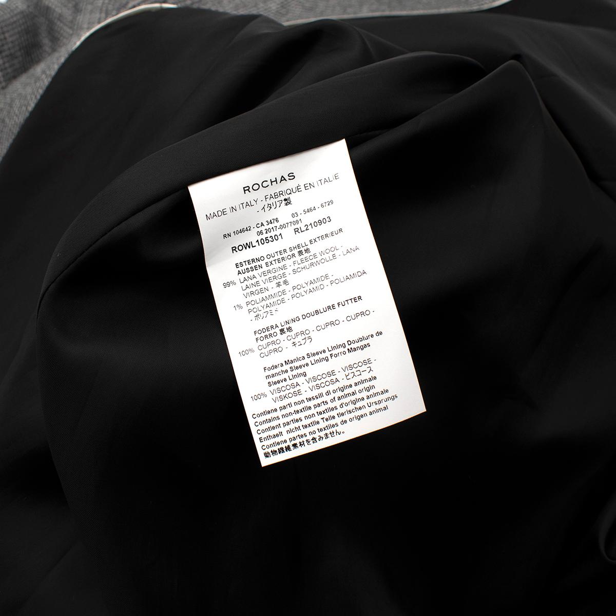 Cappotto in lana micro pied-de-poule bianco e nero di Rochas - US 8 in vendita 4