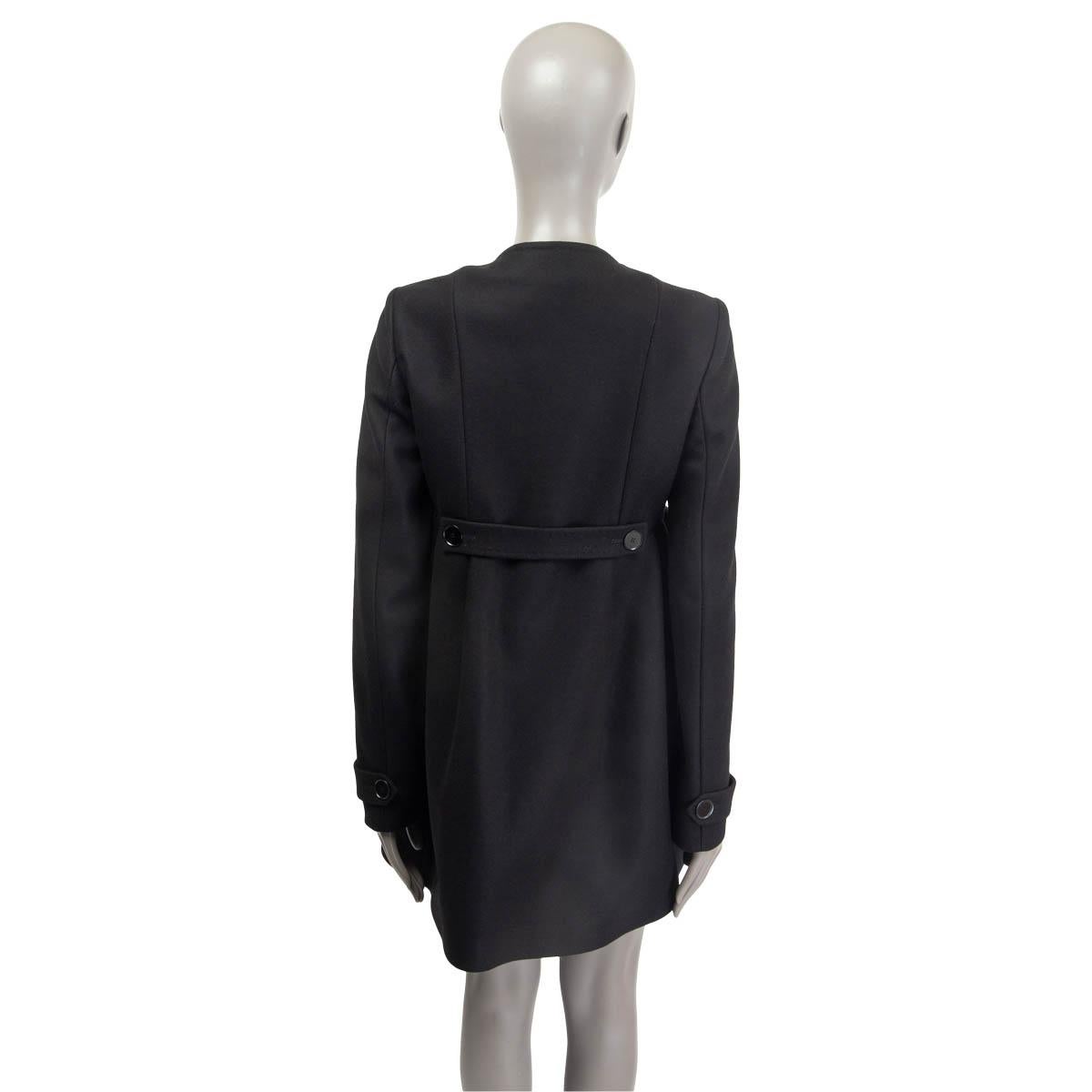 ROCHAS, cappotto in misto lana nero a doppio petto, giacca a vento 44 L in vendita 1