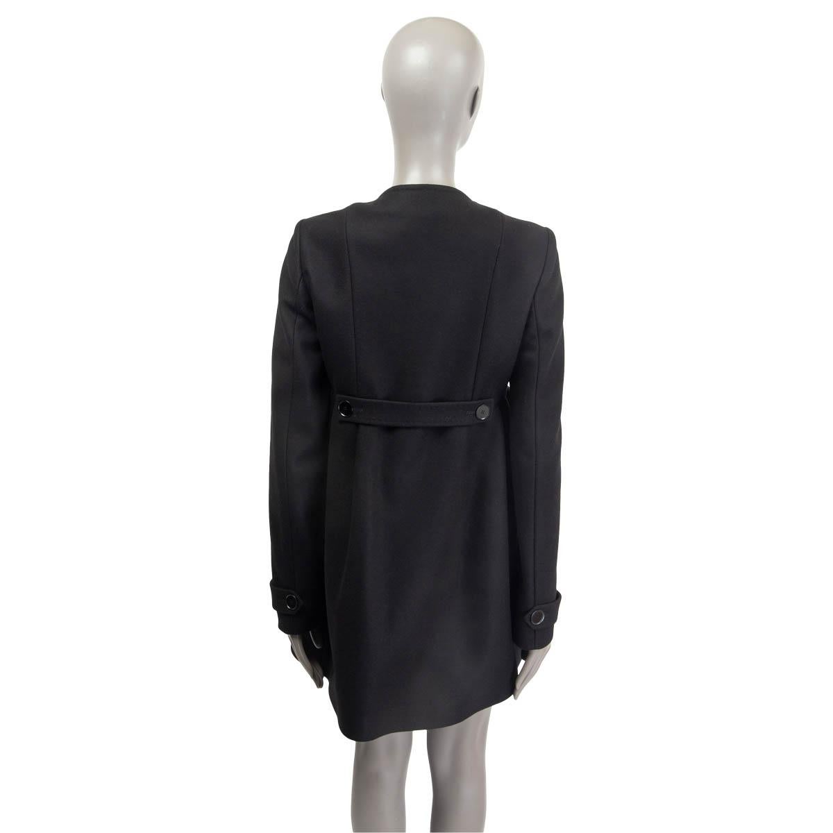 ROCHAS black wool blend DOUBLE BREASTED Peacoat Coat Jacket 44 L For Sale 1