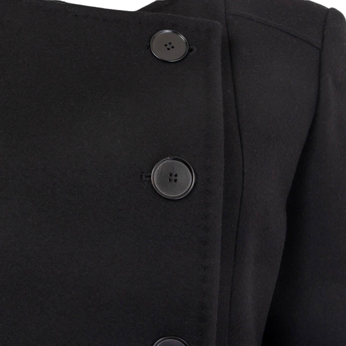 ROCHAS, cappotto in misto lana nero a doppio petto, giacca a vento 44 L in vendita 2