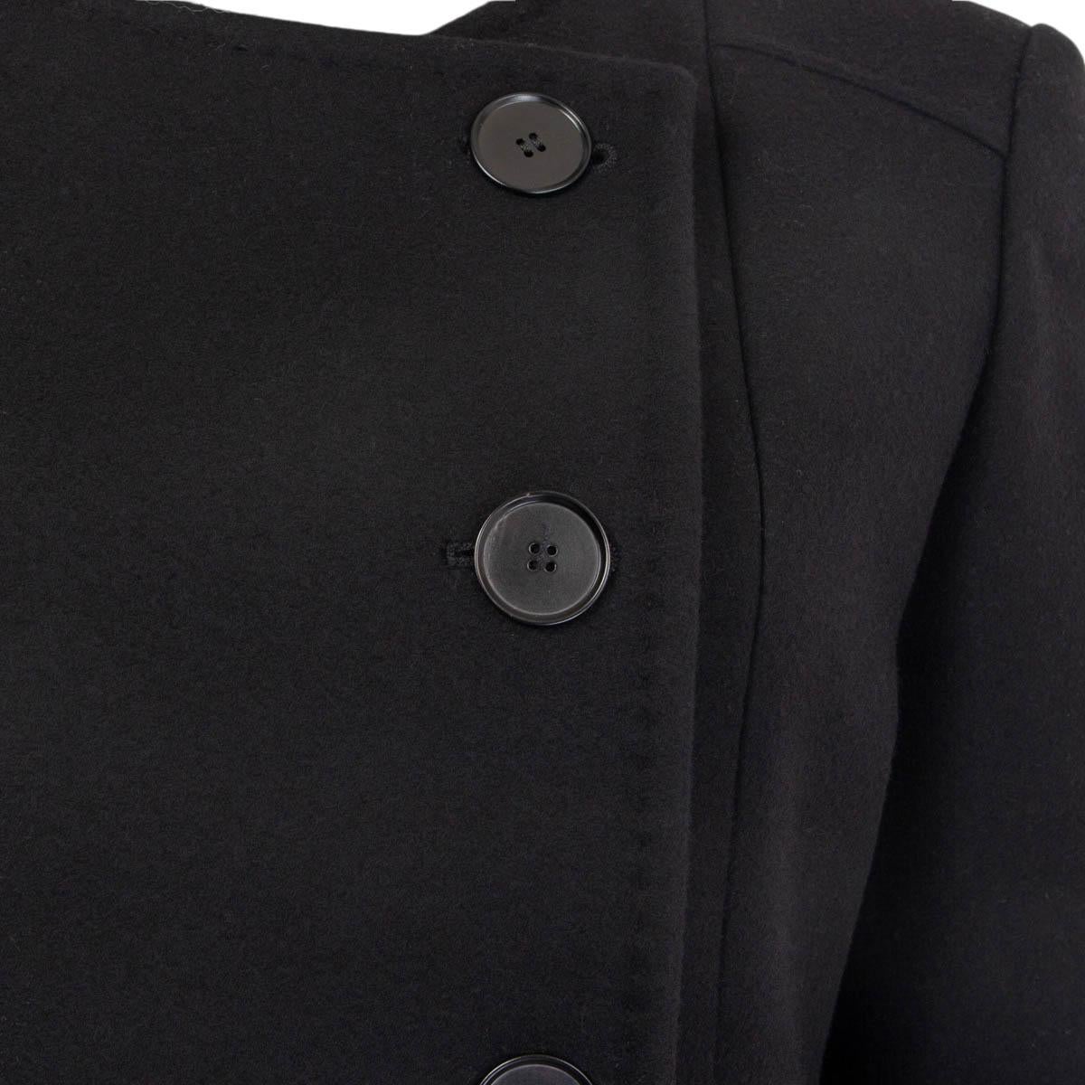 ROCHAS black wool blend DOUBLE BREASTED Peacoat Coat Jacket 44 L For Sale 2