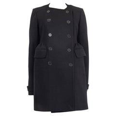 ROCHAS schwarzer BREASTED mantel aus Wollmischung mit DOPPELZ, 44 L