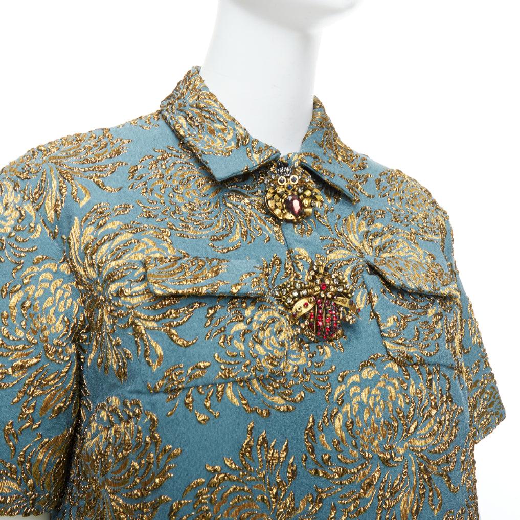 ROCHAS blue gold jacquard beaded insects button dress FR40 L
Reference: MECG/A00051
Brand: Rochas
Material: Polyamide, Blend
Color: Blue, Gold
Pattern: Barocco
Closure: Snap Buttons
Lining: Beige Fabric
Extra Details: Beaded insects at polo button