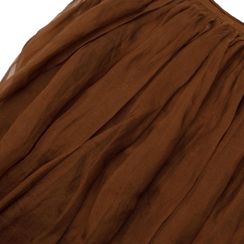 Rochas Brown Silk Chiffon Ballet Skirt - US 4 In Excellent Condition For Sale In London, GB
