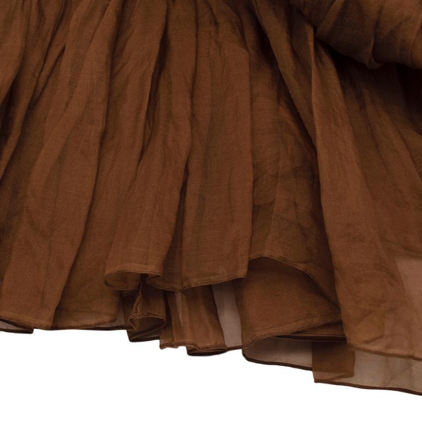 Women's Rochas Brown Silk Chiffon Ballet Skirt - US 4 For Sale