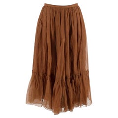 Rochas Brown Silk Chiffon Ballet Skirt - US 4