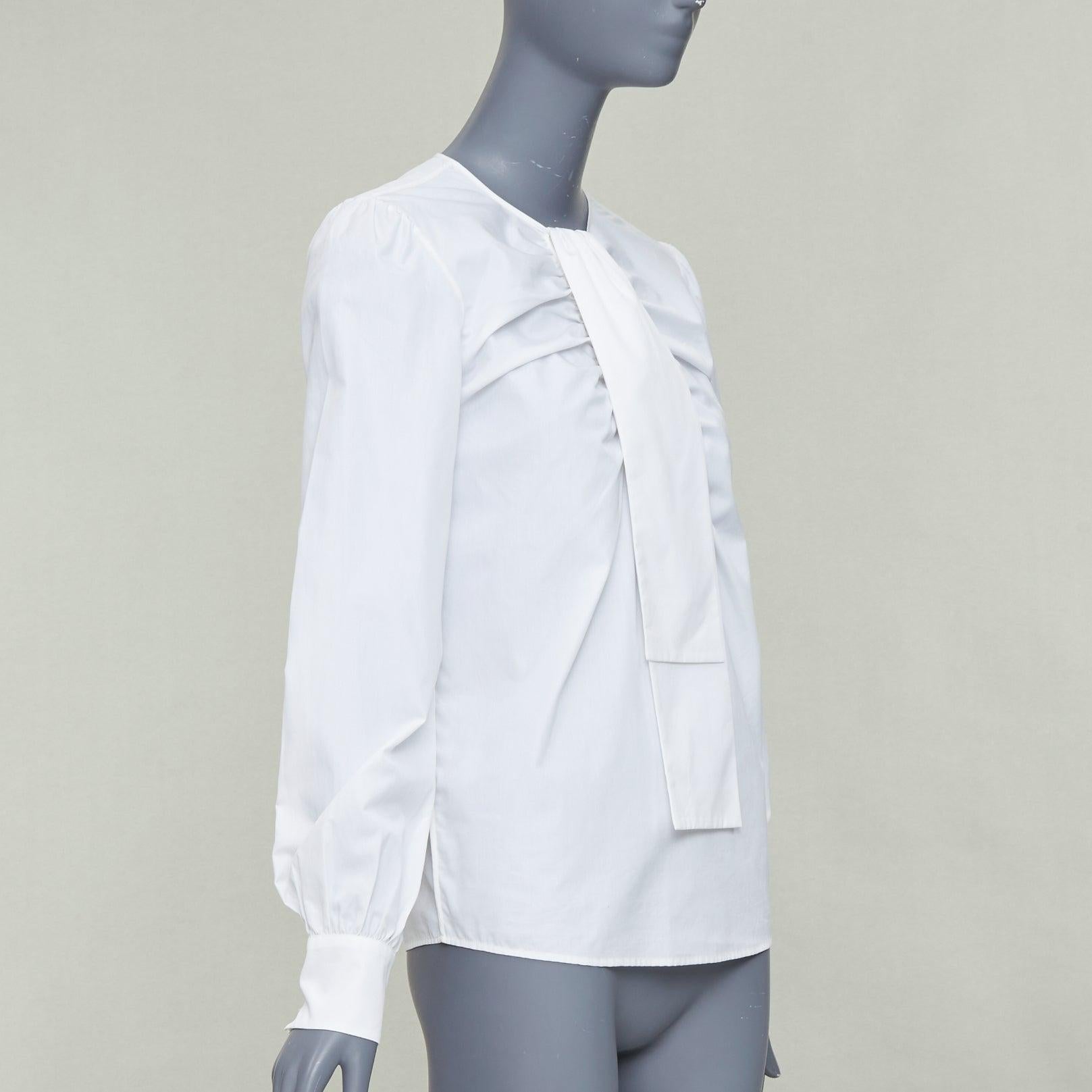 Grigio Rochas crema: camicetta con collo a fiocco e maniche a sbuffo IT38 XS in vendita