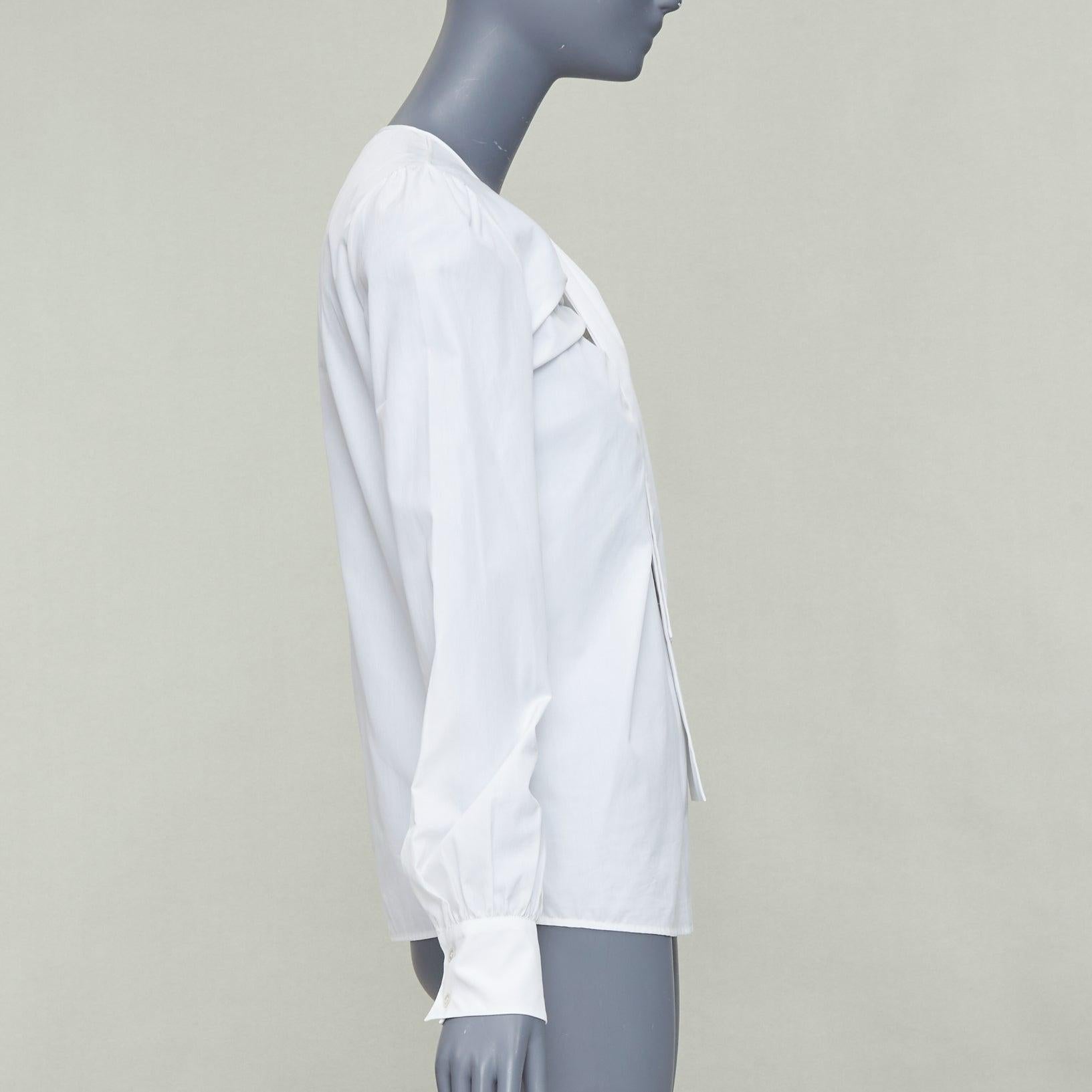 Rochas crema: camicetta con collo a fiocco e maniche a sbuffo IT38 XS In condizioni buone in vendita a Hong Kong, NT