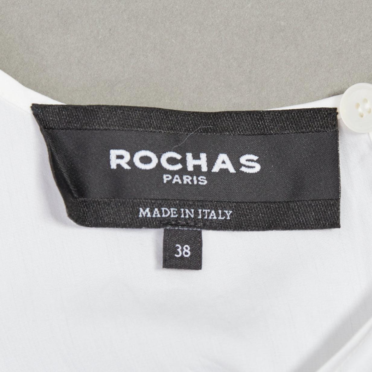 Rochas crema: camicetta con collo a fiocco e maniche a sbuffo IT38 XS in vendita 4