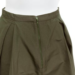 ROCHAS jupe midi A-line safari vert foncé coupée en biais en nylon IT38 XS