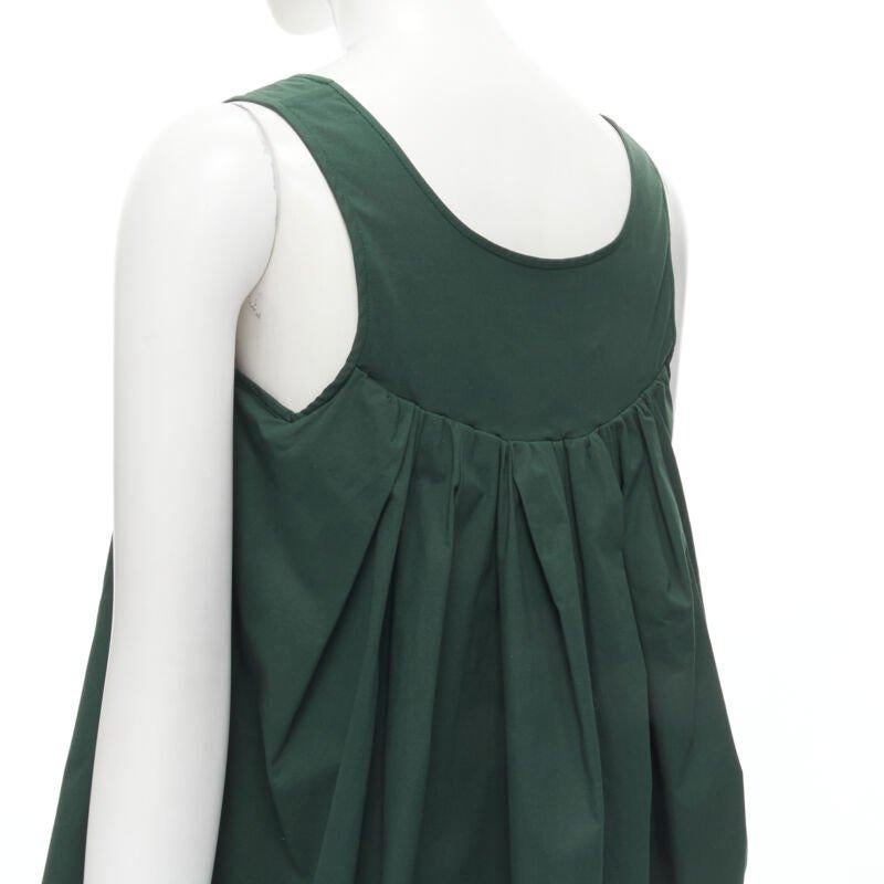 Black ROCHAS dark green cotton blend flared back vest wide leg pants FR38 S For Sale