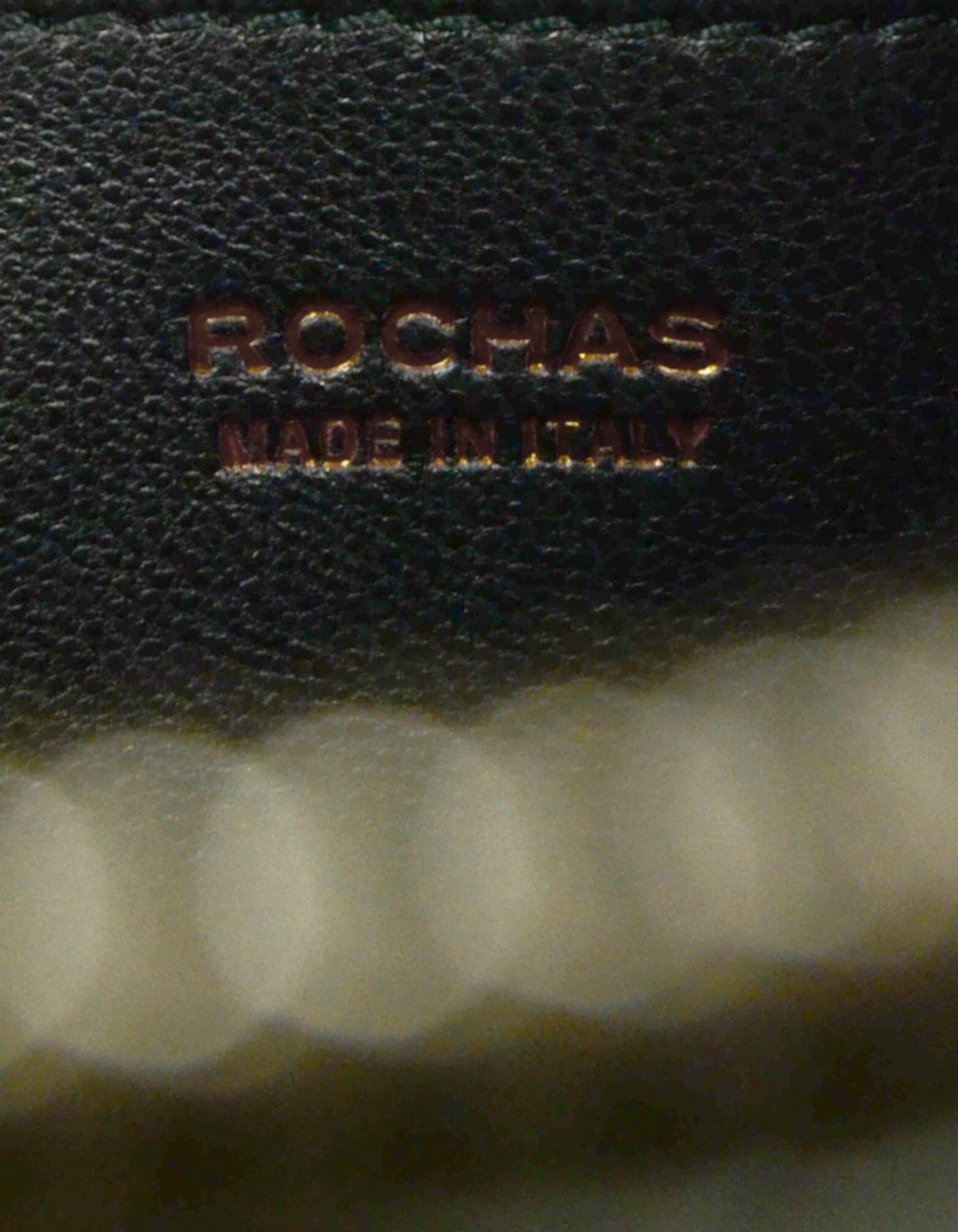 Rochas Dark Green Leather Zip Clutch Bag 1