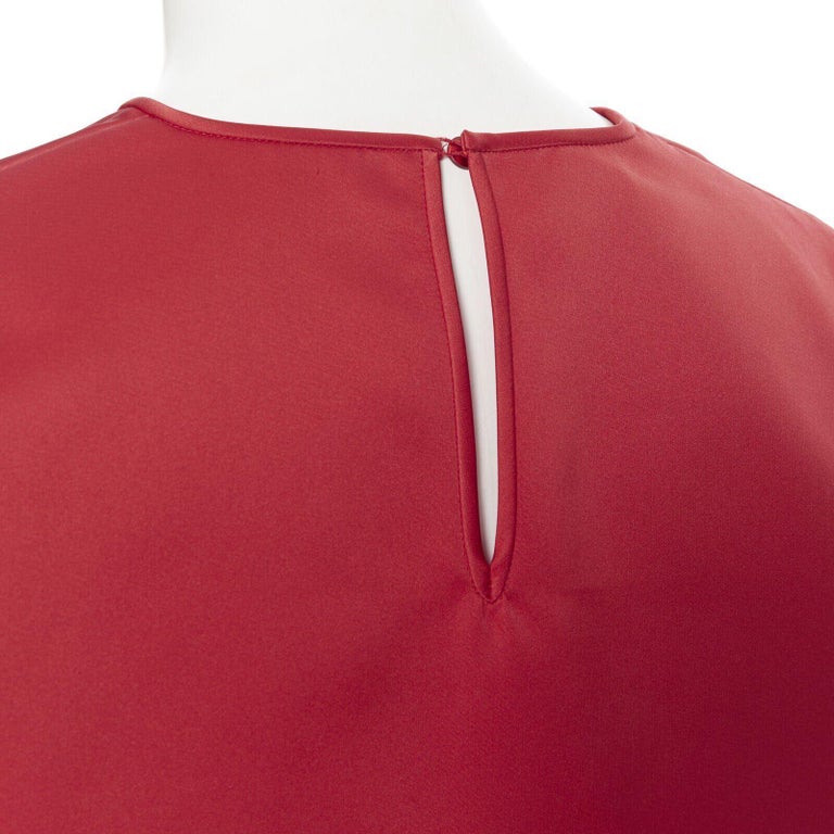 ROCHAS dragonfly crystal embellished red polyester short sleeve boxy top  IT38 XS at 1stDibs