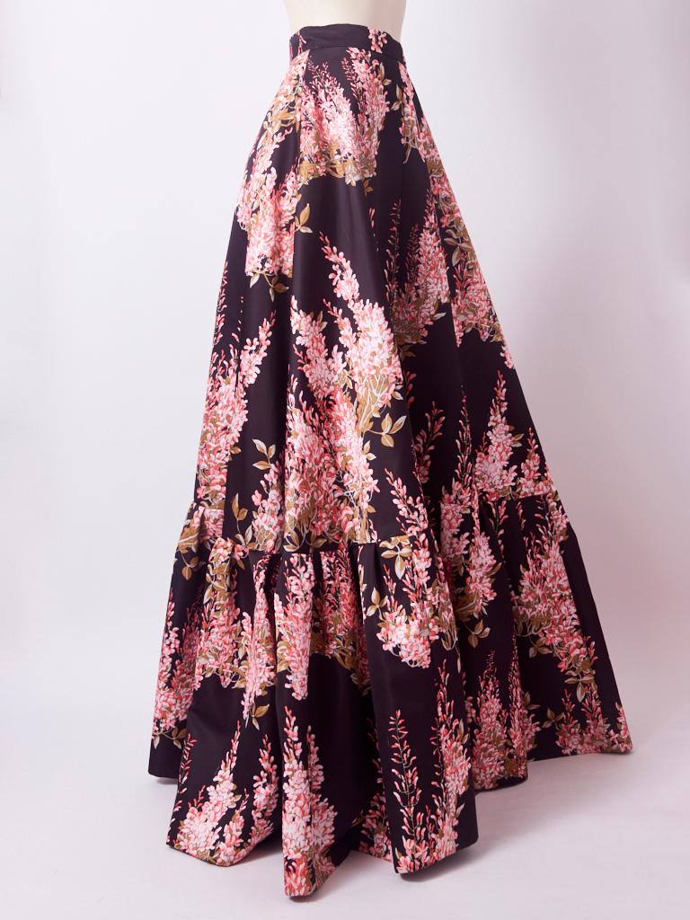 Rochas Floral Evening Skirt  In Good Condition For Sale In New York, NY