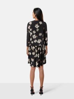 Rochas Floral Silk Long Sleeve Dress Size S