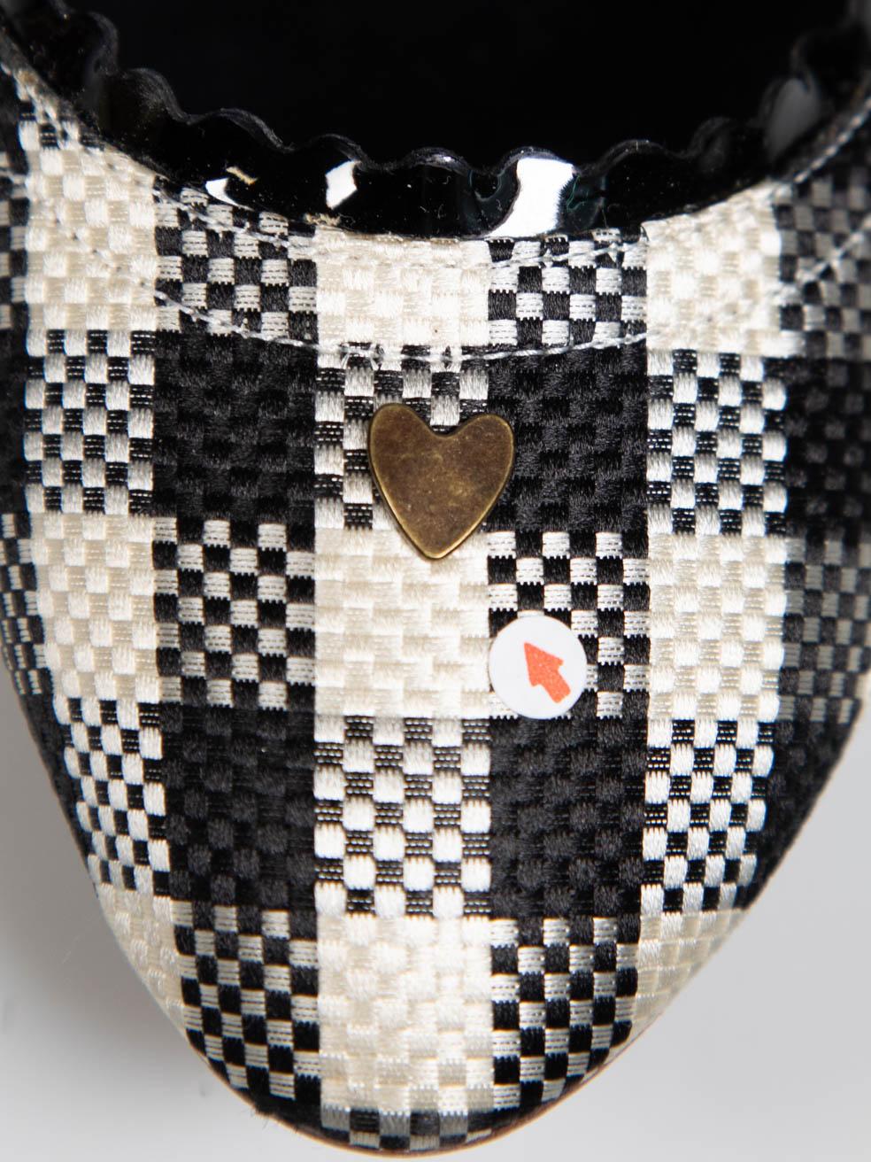 Rochas Gingham Print Woven Pumps Size IT 37.5 For Sale 1