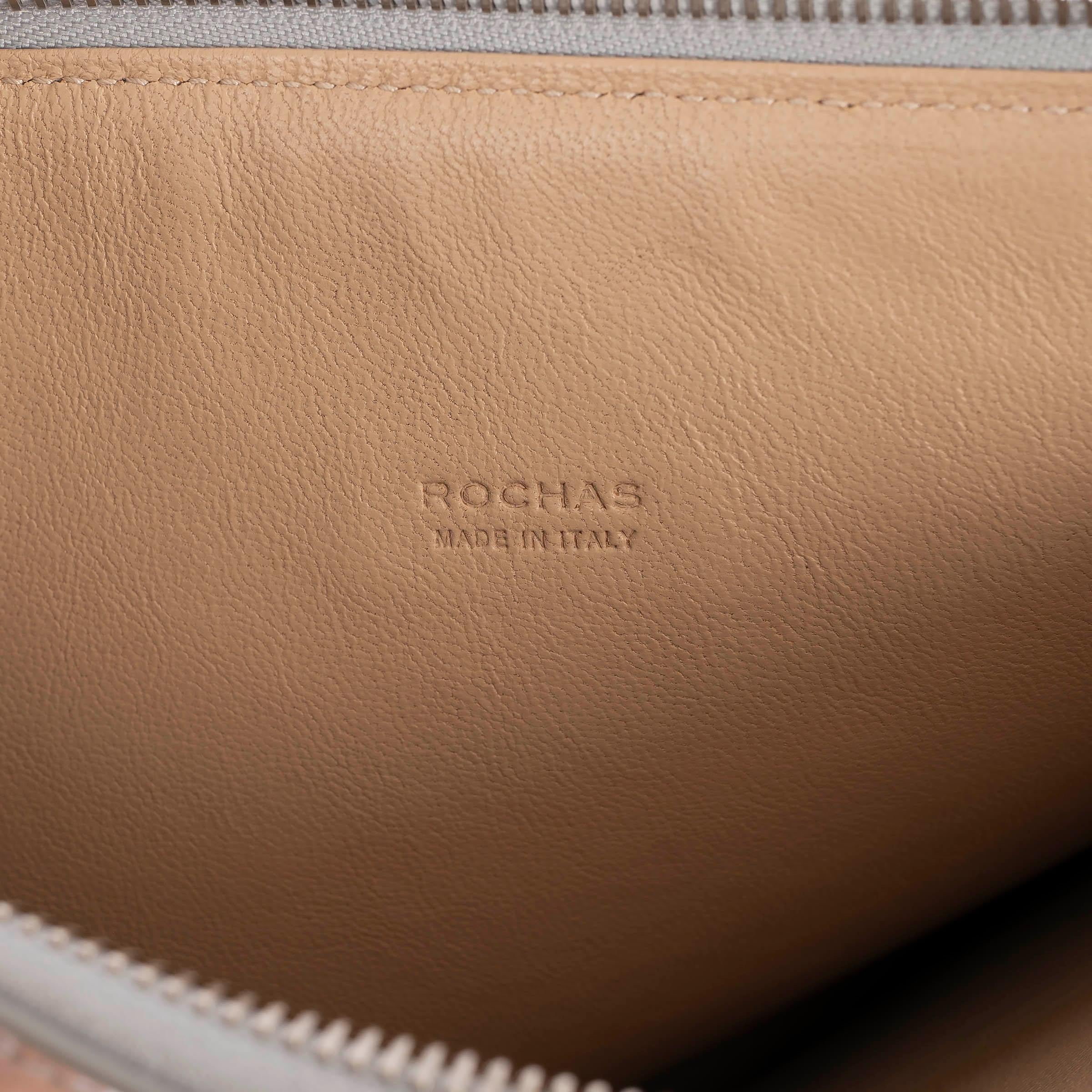 ROCHAS metallic silver leather ZIP Clutch Bag For Sale 3