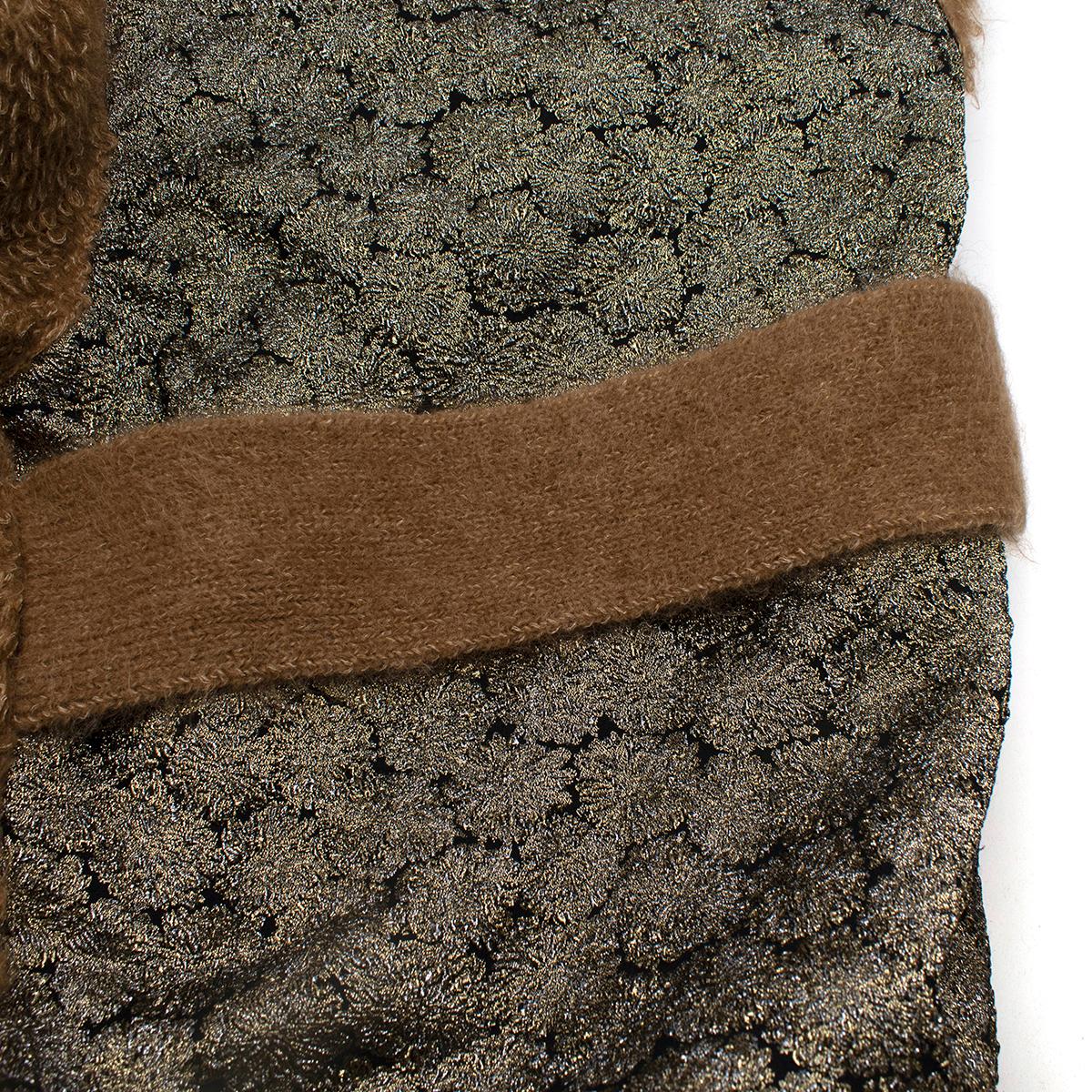 Rochas Mohair Blend Contrast Jacquard Back Knit Coat - US 6 1
