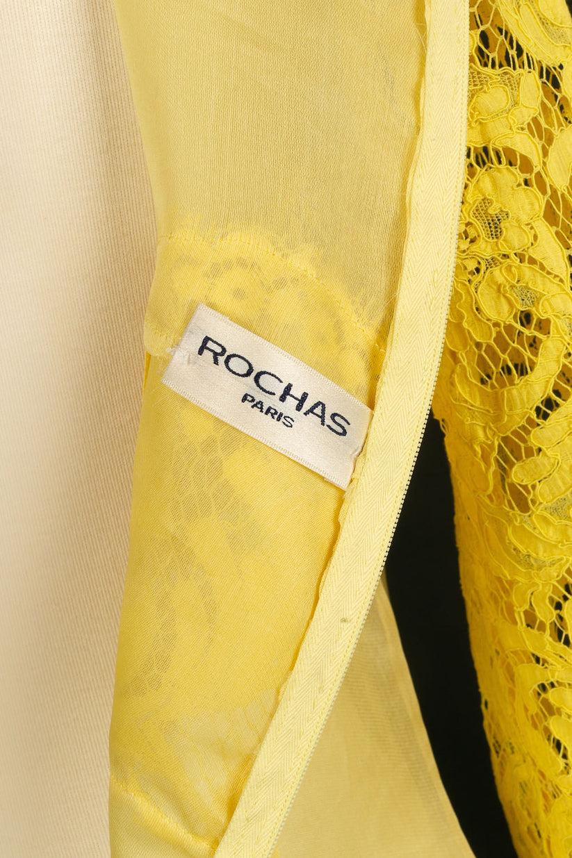 Rochas Organza and Yellow Lace Dress For Sale 5