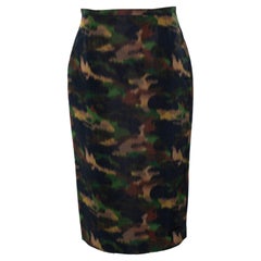Rochas Paris, camouflage printed midi skirt