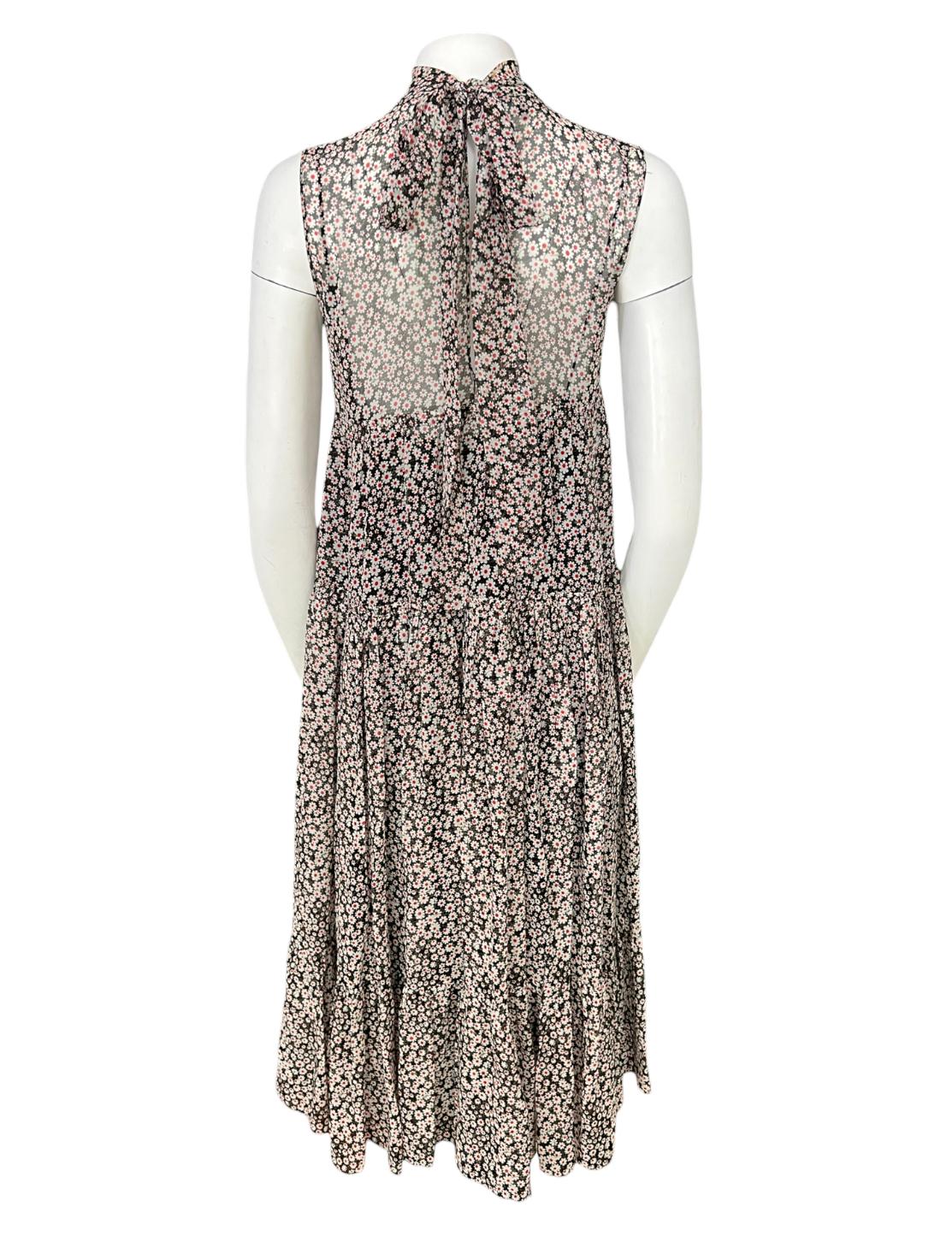 Rochas Paris Silk Midi Dress, Size 40 In Excellent Condition For Sale In Beverly Hills, CA