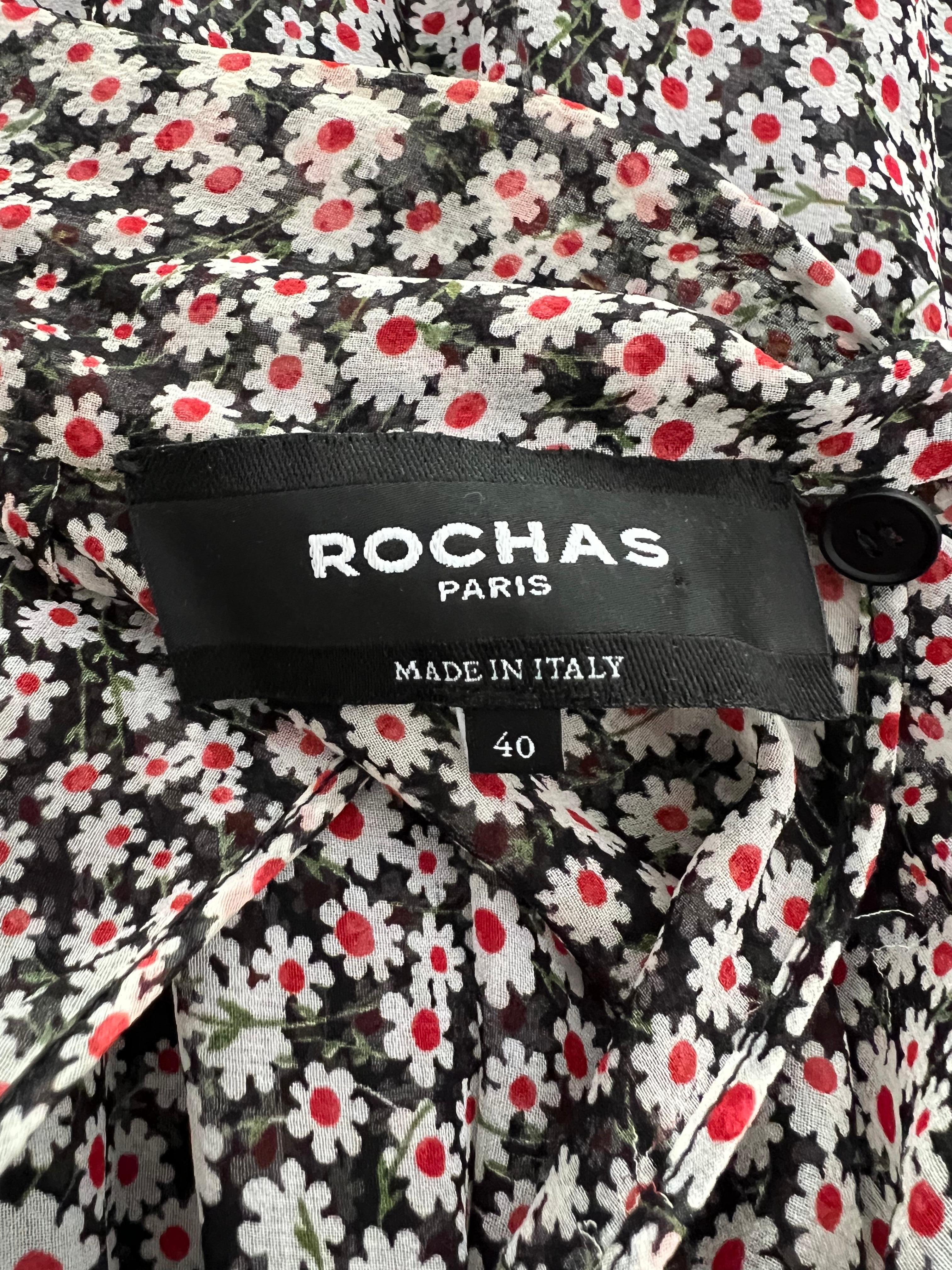 Rochas Paris Silk Midi Dress, Size 40 For Sale 5