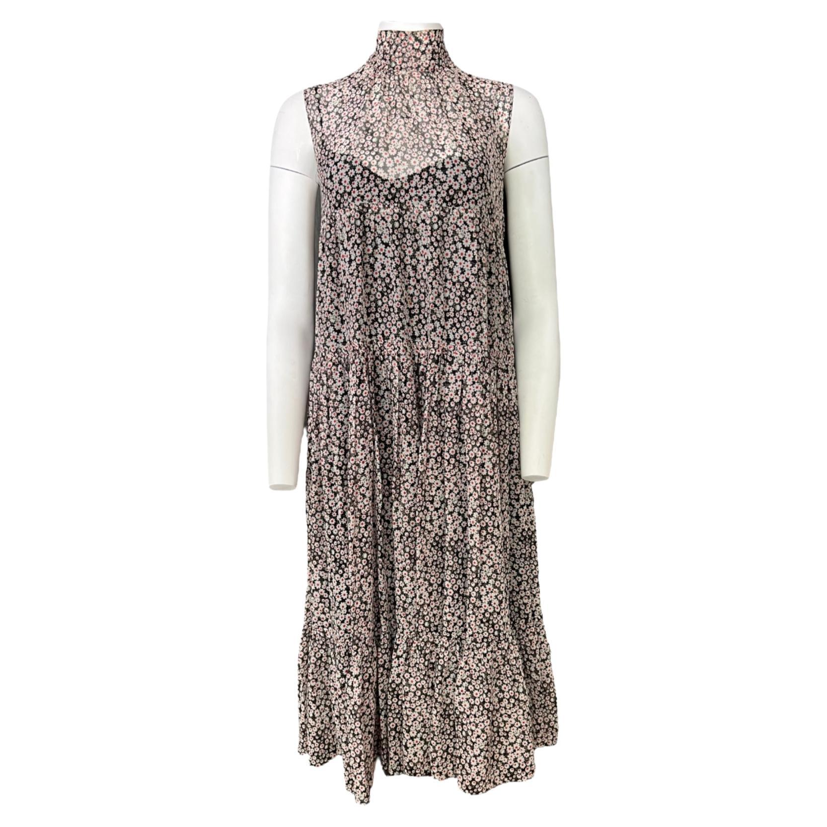 Rochas Paris Silk Midi Dress, Size 40 For Sale