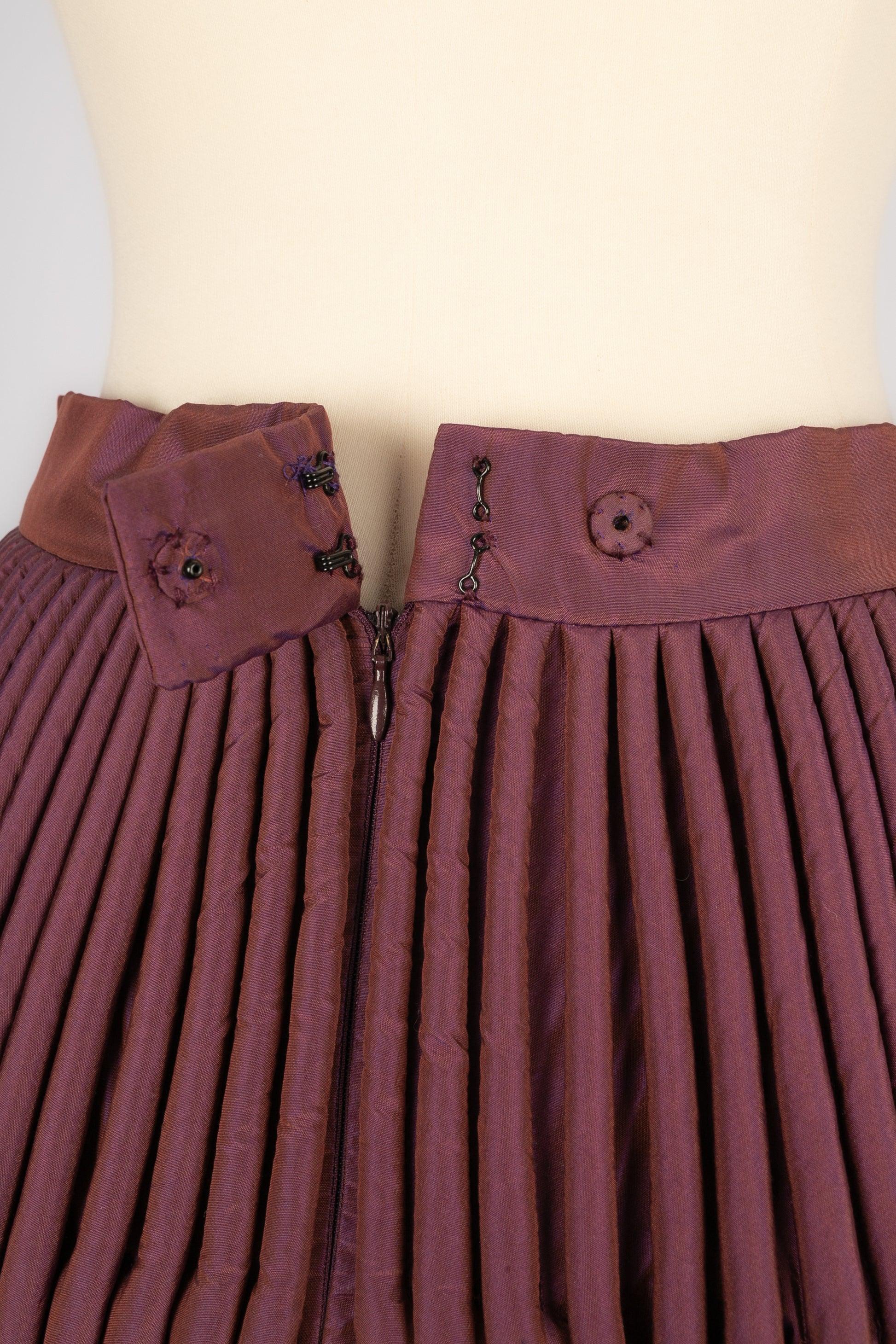 Women's Rochas Purple Silk Taffeta Maxi Skirt For Sale